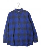 NOMA t.d.ノーマティーディー）の古着「N Ombre Plaid Shirt」｜ブルー
