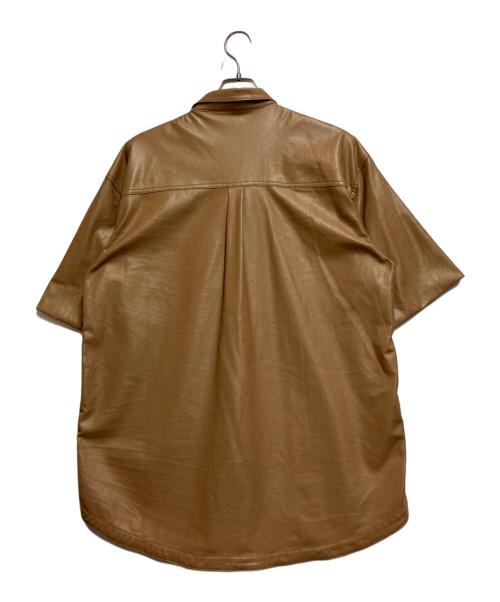 masonprince（メゾンプリンス）masonprince (メゾンプリンス) フェイクレザーシャツ ブラウン サイズ:3の古着・服飾アイテム