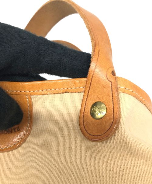 IL BISONTE（イル ビゾンテ）IL BISONTE (イル ビゾンテ) 2WAYトートバッグ アイボリー×ブラウンの古着・服飾アイテム