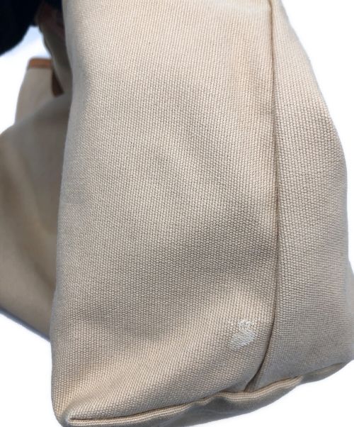 IL BISONTE（イル ビゾンテ）IL BISONTE (イル ビゾンテ) 2WAYトートバッグ アイボリー×ブラウンの古着・服飾アイテム