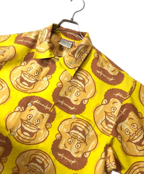 PLATINUM FUBU（プラチナムフブ）PLATINUM FUBU (プラチナムフブ) 総柄半袖シャツ イエロー サイズ:XLの古着・服飾アイテム