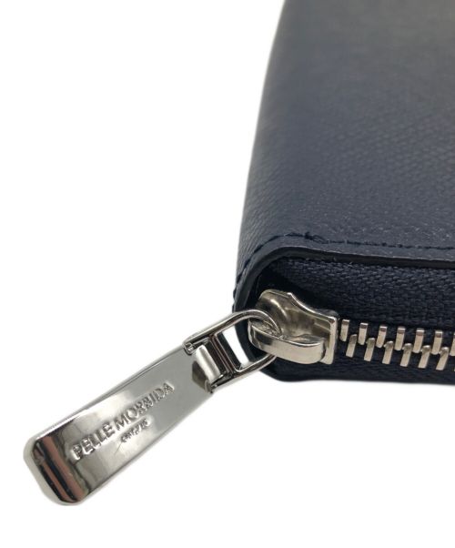 PELLE MORBIDA（ペッレモルビダ）PELLE MORBIDA (ペッレモルビダ) ラウンドジップウォレット ネイビーの古着・服飾アイテム