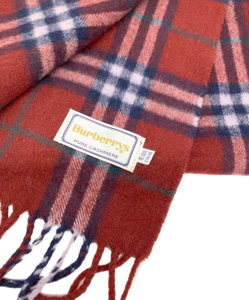 Burberry's（バーバリーズ）Burberry's (バーバリーズ) カシミヤマフラー レッドの古着・服飾アイテム