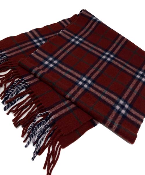 Burberry's（バーバリーズ）Burberry's (バーバリーズ) カシミヤマフラー レッドの古着・服飾アイテム
