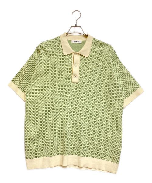 MONKEY TIME（モンキータイム）MONKEY TIME (モンキータイム) COTTON RETRO JACQUARD PL ベージュ×黄緑 サイズ:Lの古着・服飾アイテム