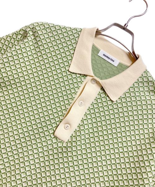 MONKEY TIME（モンキータイム）MONKEY TIME (モンキータイム) COTTON RETRO JACQUARD PL ベージュ×黄緑 サイズ:Lの古着・服飾アイテム