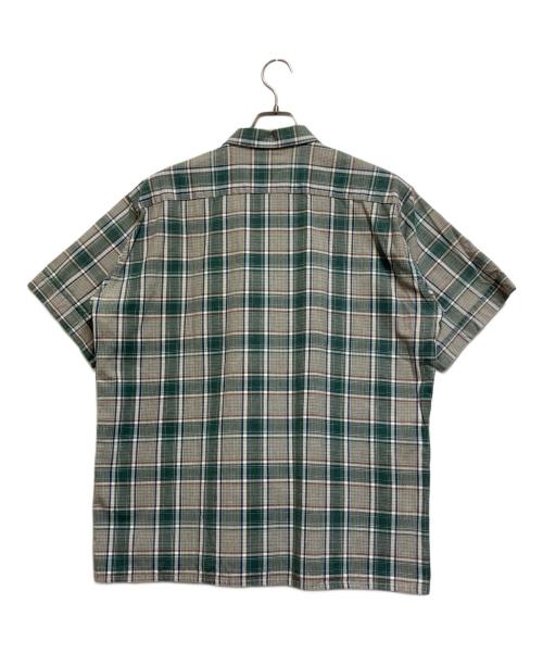 Kidur（キドゥー）KIDUR (キドゥー) 半袖チェックシャツ ベージュ×グリーン サイズ:4の古着・服飾アイテム
