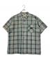 KIDUR（キドゥー）の古着「半袖チェックシャツ」｜ベージュ×グリーン