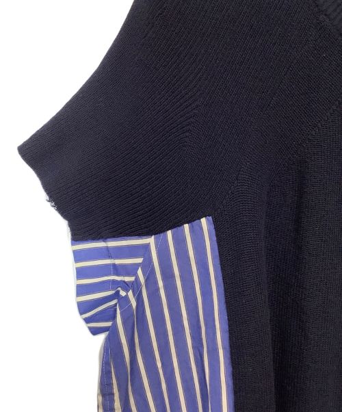 sacai（サカイ）sacai (サカイ) Classic Cotton Knit Dress（クラシックコットンニットドレス） ネイビー×ホワイト×ブルー サイズ:1の古着・服飾アイテム