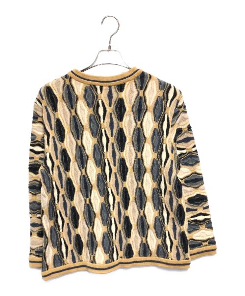 Coogi（クージー）Coogi (クージー) 3Dニット ブラック×ブラウン サイズ:Lの古着・服飾アイテム