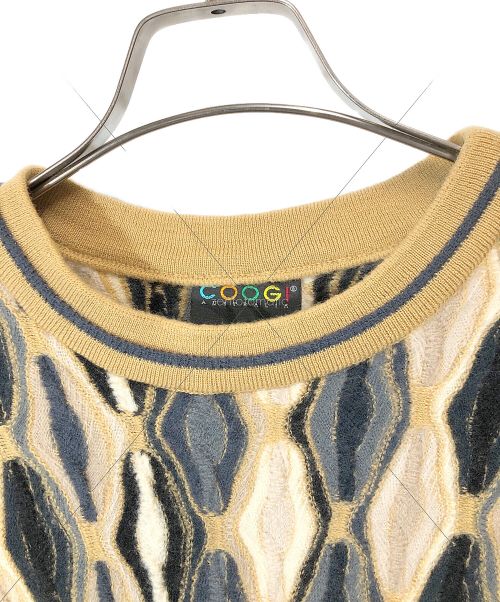 Coogi（クージー）Coogi (クージー) 3Dニット ブラック×ブラウン サイズ:Lの古着・服飾アイテム