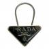 PRADA（プラダ）の古着「三角ロゴプレートキーリング」｜ブラック