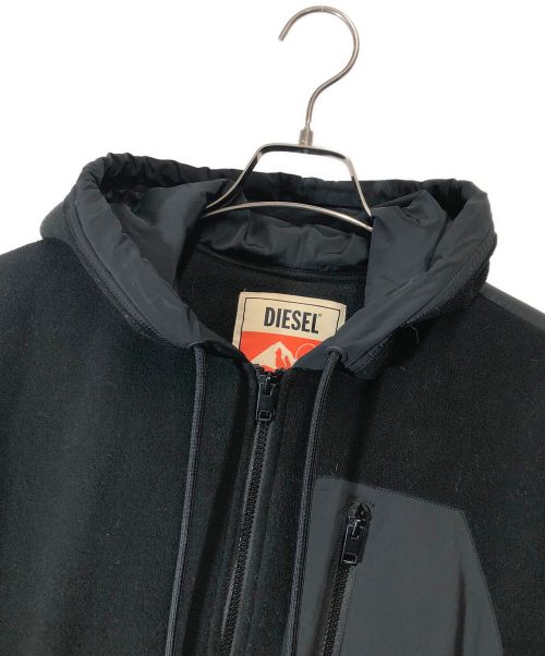 DIESEL（ディーゼル）DIESEL (ディーゼル) ジップパーカー ブラック サイズ:Ｍの古着・服飾アイテム