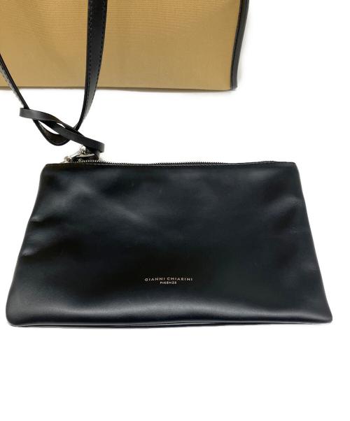 GIANNI CHIARINI（ジャンニ キアリーニ）GIANNI CHIARINI (ジャンニ キアリーニ) トートバッグ ブラック×ベージュの古着・服飾アイテム