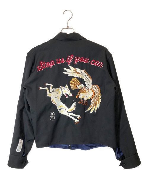 sulvam（サルバム）sulvam (サルバム) KOZABURO (コウザブロウ) バッグアニマル刺繍コーチジャケット ブラック サイズ:Sの古着・服飾アイテム