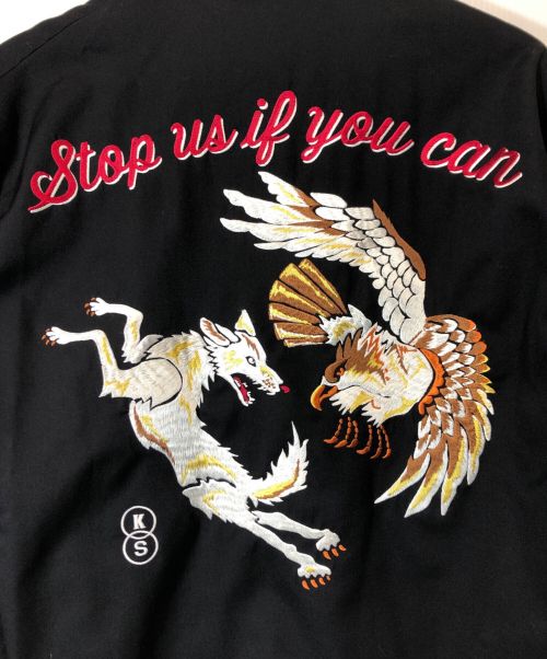 sulvam（サルバム）sulvam (サルバム) KOZABURO (コウザブロウ) バッグアニマル刺繍コーチジャケット ブラック サイズ:Sの古着・服飾アイテム