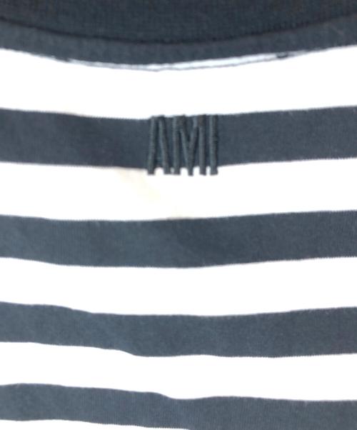 AMI Alexandre Mattiussi（アミアレクサンドルマテュッシ）AMI Alexandre Mattiussi (アミアレクサンドルマテュッシ) クルーネック半袖Tシャツ ホワイト×ブラック サイズ:Sの古着・服飾アイテム
