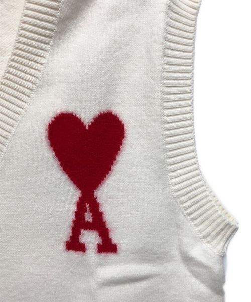 AMI Alexandre Mattiussi（アミアレクサンドルマテュッシ）AMI Alexandre Mattiussi (アミ アレクサンドル マテュッシ) ニットベスト ホワイト サイズ:Lの古着・服飾アイテム