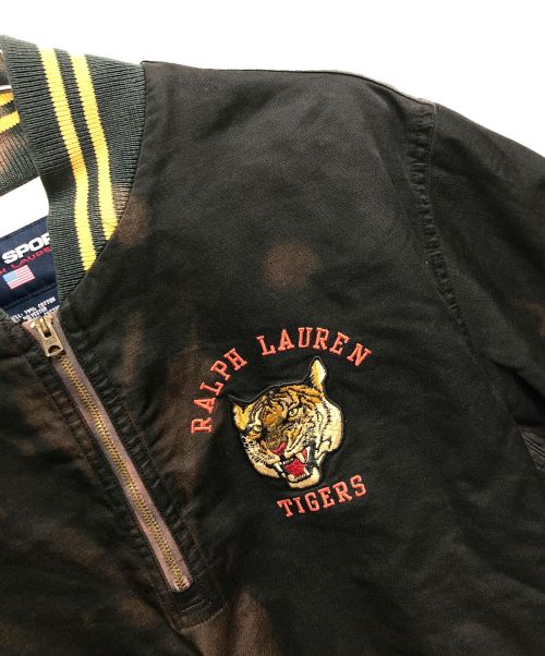 POLO SPORT（ポロスポーツ）POLO SPORT (ポロスポーツ) ハーフジップ半袖スタジャン ブラック サイズ:Lの古着・服飾アイテム