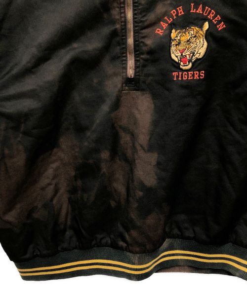 POLO SPORT（ポロスポーツ）POLO SPORT (ポロスポーツ) ハーフジップ半袖スタジャン ブラック サイズ:Lの古着・服飾アイテム