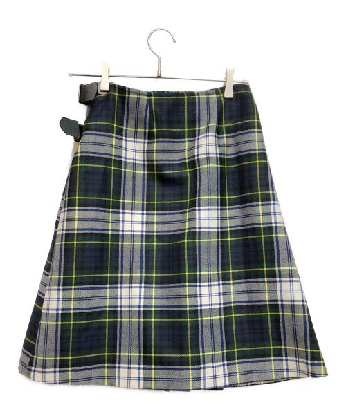 O'NEIL OF DUBLIN（オニールオブダブリン）O'NEIL OF DUBLIN (オニールオブダブリン) チェックミディスカート グリーン×ホワイト サイズ:US 6の古着・服飾アイテム