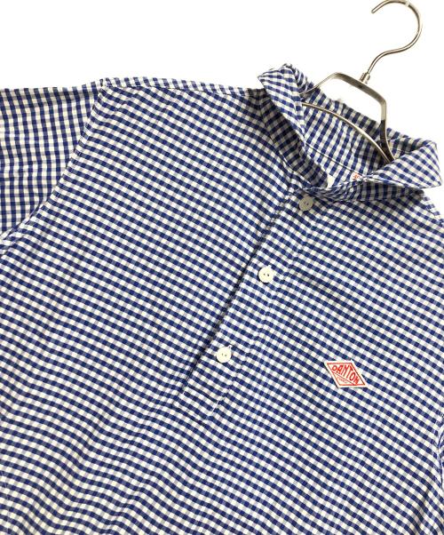 DANTON（ダントン）DANTON (ダントン) 丸襟半袖シャツ ブルー×ホワイト サイズ:40の古着・服飾アイテム