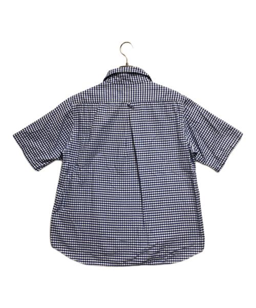 DANTON（ダントン）DANTON (ダントン) 丸襟半袖シャツ ブルー×ホワイト サイズ:40の古着・服飾アイテム