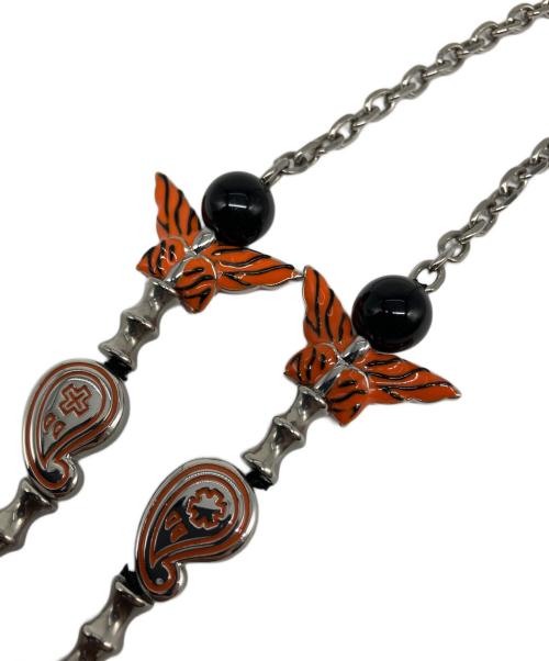 TYGA EVAE（エバー）TYGA EVAE (エバー) ネックレス シルバー×オレンジの古着・服飾アイテム