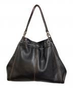 COACHコーチ）の古着「スタッズド ボーダー エンベリッシュメント トートバッグ」｜ブラック