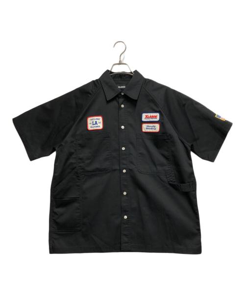 X-LARGE（エクストララージ）X-LARGE (エクストララージ) LOGO PATCH S/S WORK SHIRT ブラック サイズ:Ｍの古着・服飾アイテム