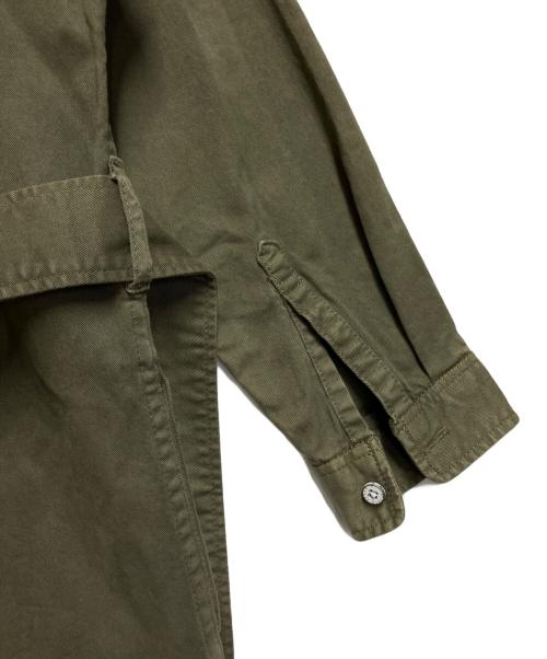 THE SHIRT by upper hights（ザ シーツ バイ アッパーハイツ）THE SHIRT by upper hights (ザ シーツ バイ アッパーハイツ) マキシ丈ツイルシャツワンピース グリーンの古着・服飾アイテム