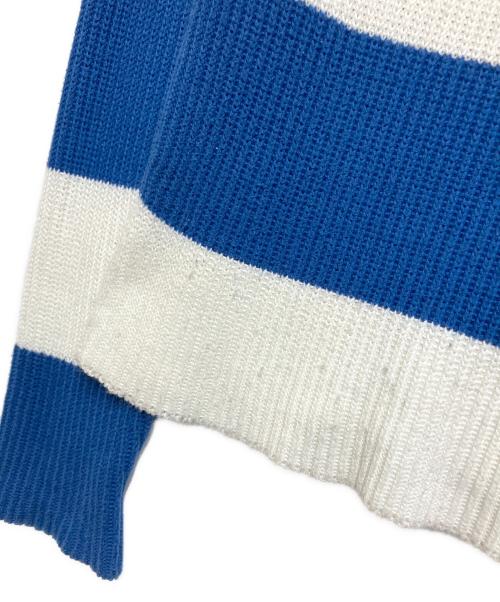 LACOSTE LIVE（ラコステライブ）LACOSTE LIVE (ラコステライブ) ニット ホワイト×ブルー サイズ:Lの古着・服飾アイテム