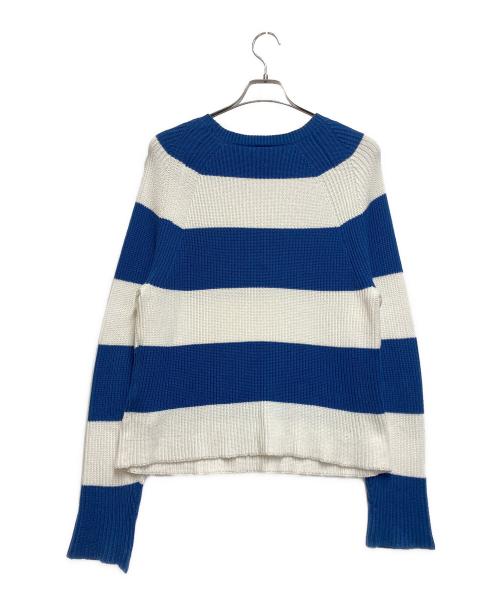 LACOSTE LIVE（ラコステライブ）LACOSTE LIVE (ラコステライブ) ニット ホワイト×ブルー サイズ:Lの古着・服飾アイテム