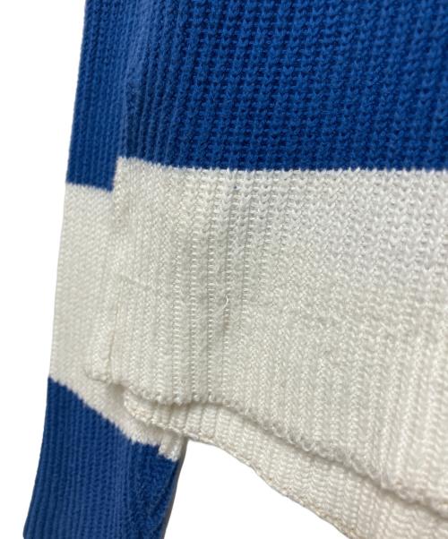 LACOSTE LIVE（ラコステライブ）LACOSTE LIVE (ラコステライブ) ニット ホワイト×ブルー サイズ:Lの古着・服飾アイテム