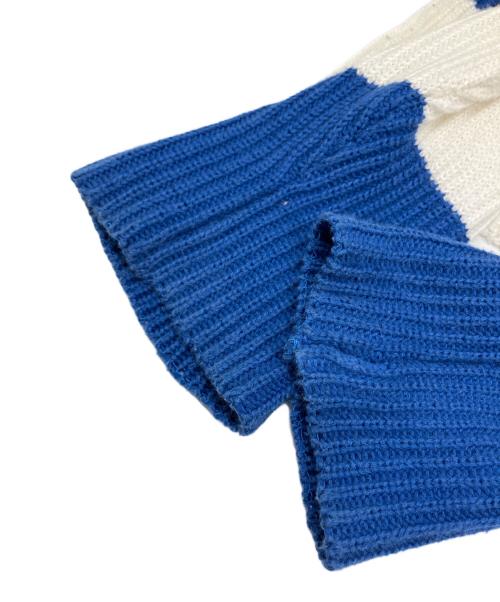 LACOSTE LIVE（ラコステライブ）LACOSTE LIVE (ラコステライブ) ニット ホワイト×ブルー サイズ:Lの古着・服飾アイテム