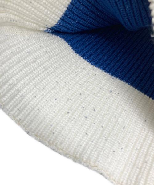 LACOSTE LIVE（ラコステライブ）LACOSTE LIVE (ラコステライブ) ニット ホワイト×ブルー サイズ:Lの古着・服飾アイテム