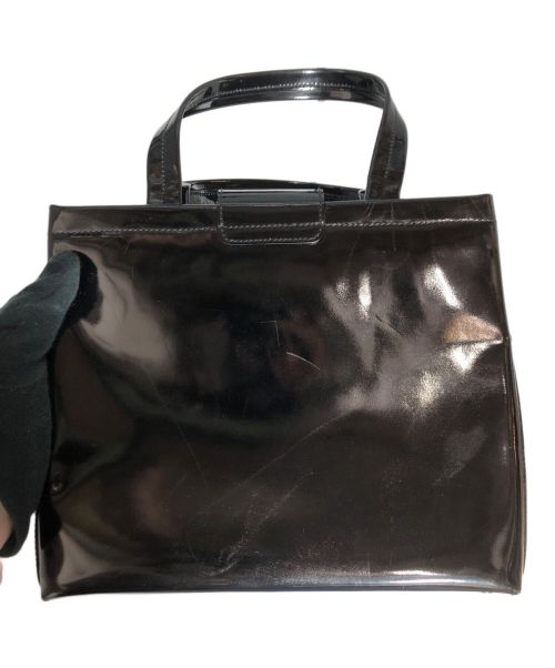 Salvatore Ferragamo（サルヴァトーレ フェラガモ）Salvatore Ferragamo (サルヴァトーレ フェラガモ) エナメルハンドバッグ ブラックの古着・服飾アイテム