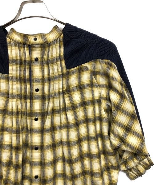 sacai（サカイ）sacai (サカイ) 切替シャツ イエロー×ネイビー サイズ:1の古着・服飾アイテム
