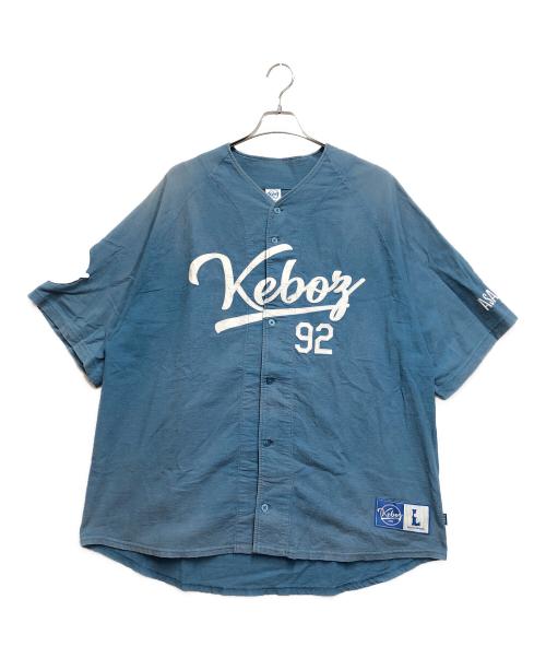 KEBOZ（ケボズ）KEBOZ (ケボズ) ベースボールシャツ ブルー サイズ:Ｌの古着・服飾アイテム