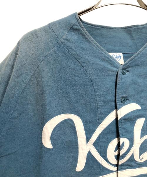KEBOZ（ケボズ）KEBOZ (ケボズ) ベースボールシャツ ブルー サイズ:Ｌの古着・服飾アイテム