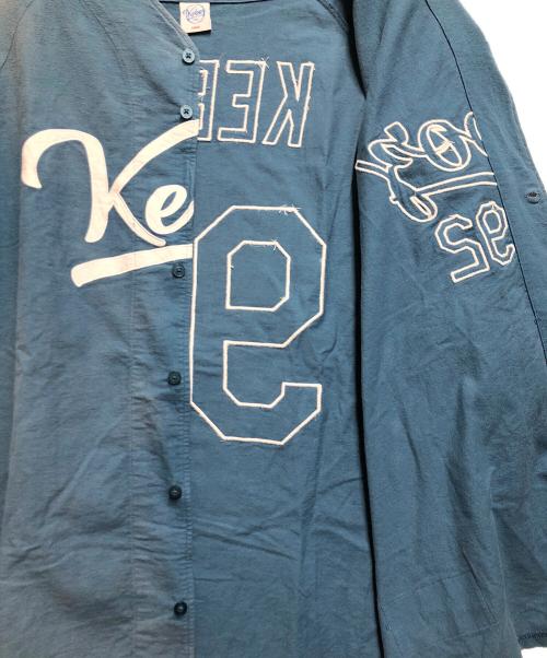 KEBOZ（ケボズ）KEBOZ (ケボズ) ベースボールシャツ ブルー サイズ:Ｌの古着・服飾アイテム