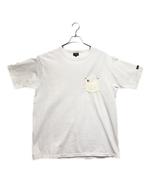 SCHOTT BROS.（ショット）SCHOTT BROS. (ショットブロス) レザーポケットTシャツ ホワイト サイズ:2XLの古着・服飾アイテム