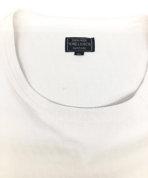 SCHOTT BROS.（ショット）SCHOTT BROS. (ショットブロス) レザーポケットTシャツ ホワイト サイズ:2XLの古着・服飾アイテム