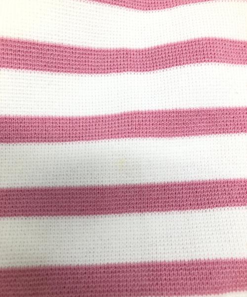 LACOSTE（ラコステ）LACOSTE (ラコステ) ミラノリブニットボーダーフーディー ホワイト×ピンク サイズ:ＳＩＺＥ　Ｍの古着・服飾アイテム