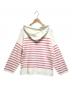 LACOSTE (ラコステ) ミラノリブニットボーダーフーディー ホワイト×ピンク サイズ:ＳＩＺＥ　Ｍ：6000円