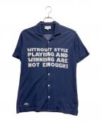 LACOSTEラコステ）の古着「レタージャガードカッターシャツ」｜ネイビー