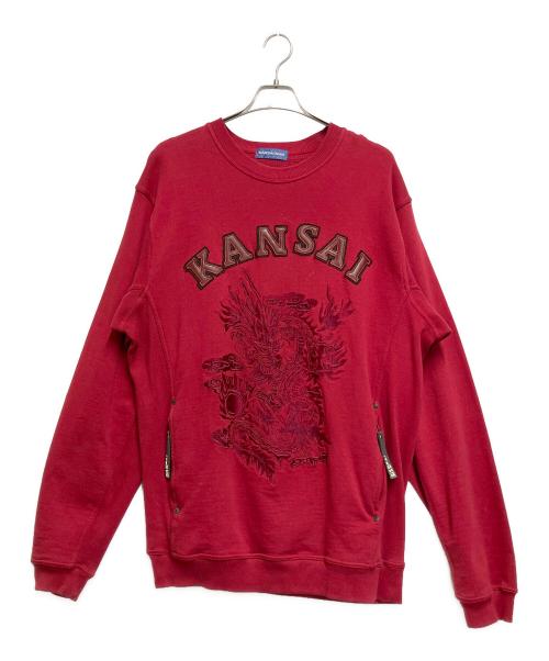 KANSAI MAN（カンサイマン）KANSAI MAN (カンサイマン) 刺繍スウェット レッド サイズ:Lの古着・服飾アイテム