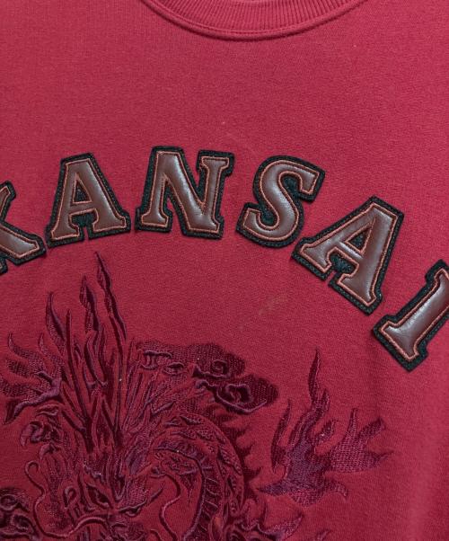 KANSAI MAN（カンサイマン）KANSAI MAN (カンサイマン) 刺繍スウェット レッド サイズ:Lの古着・服飾アイテム