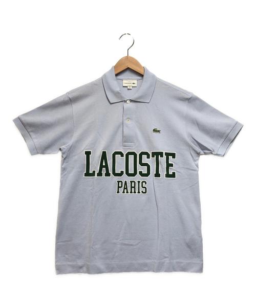 LACOSTE（ラコステ）LACOSTE (ラコステ) オーバーサイズネームプリントポロシャツ スカイブルー サイズ:FR 3　US Sの古着・服飾アイテム