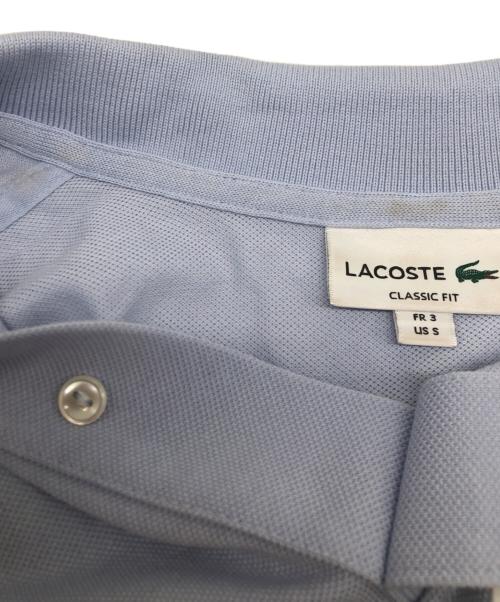 LACOSTE（ラコステ）LACOSTE (ラコステ) オーバーサイズネームプリントポロシャツ スカイブルー サイズ:FR 3　US Sの古着・服飾アイテム
